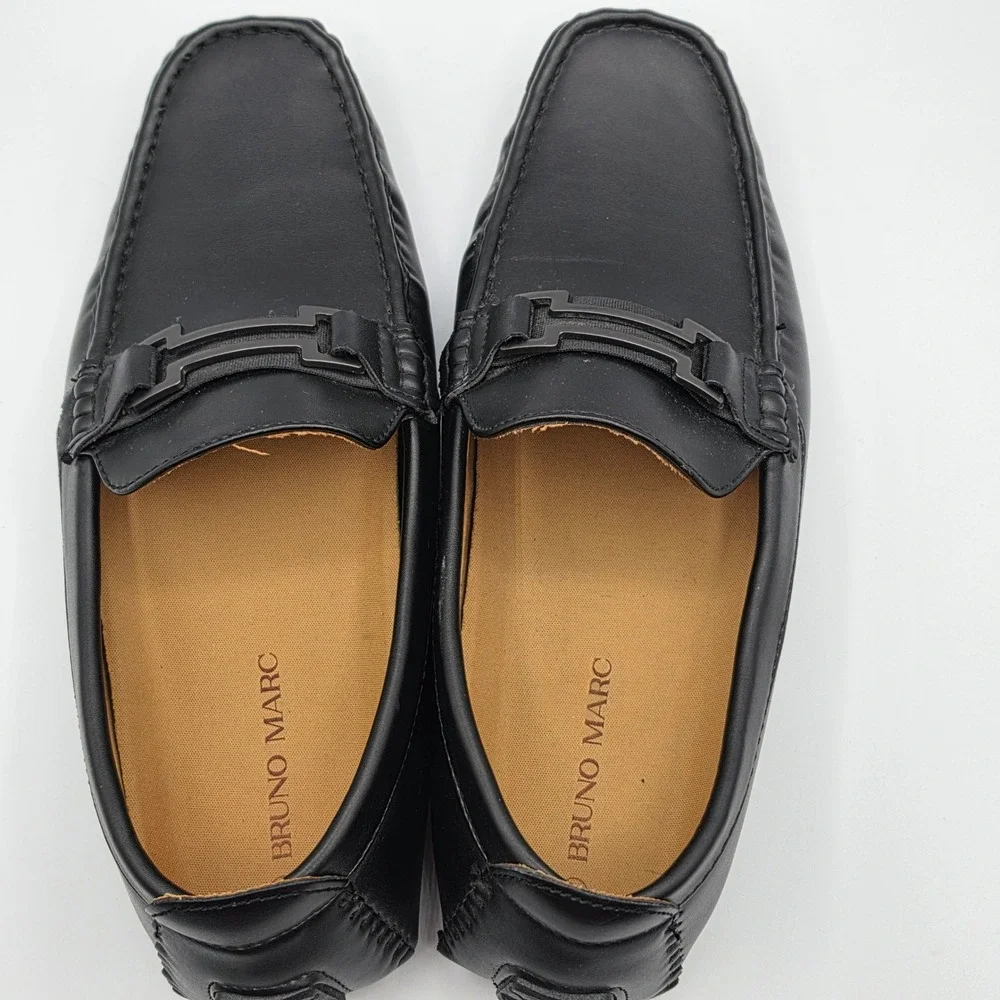 Bruno Marc Loafers Mens 11 Black‎ Excellent Hugh-01 Driving Moccasins Slip On